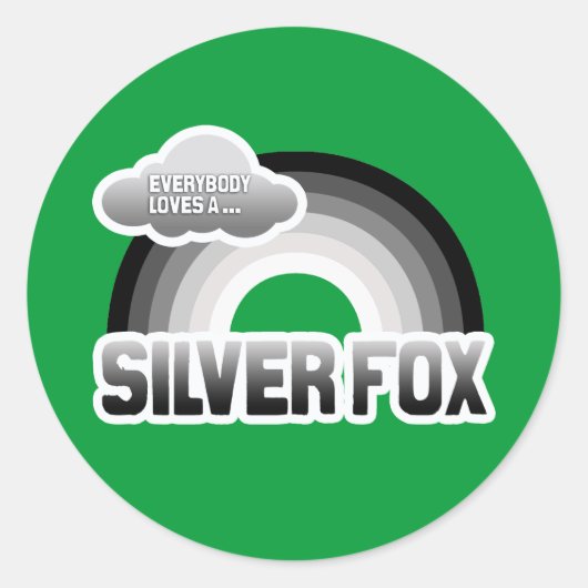 Iedereen houdt van een Silver Fox Ronde Sticker (Voorkant)