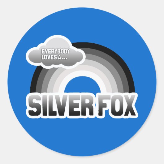 Iedereen houdt van een Silver Fox Ronde Sticker (Voorkant)