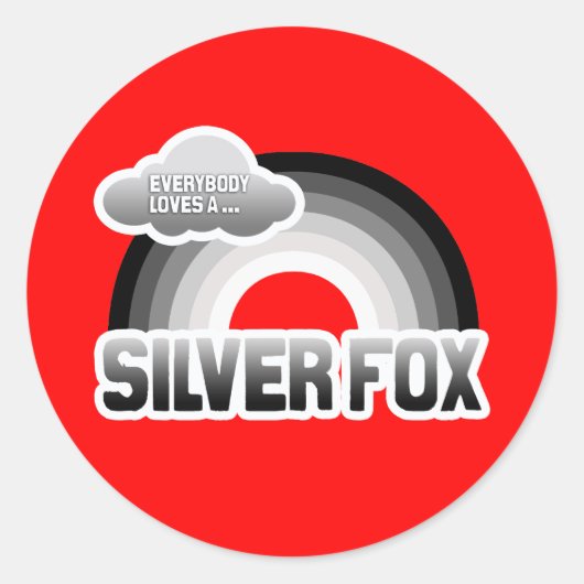 Iedereen houdt van een Silver Fox Ronde Sticker (Voorkant)