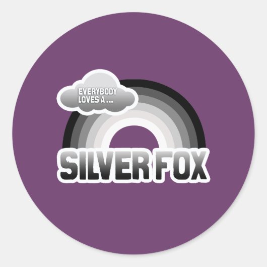 Iedereen houdt van een Silver Fox Ronde Sticker (Voorkant)