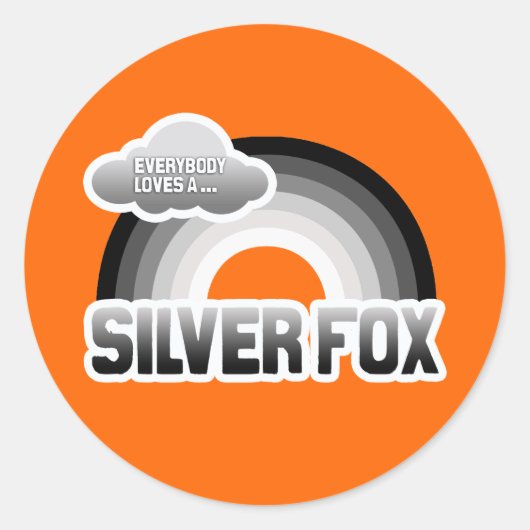 Iedereen houdt van een Silver Fox Ronde Sticker (Voorkant)