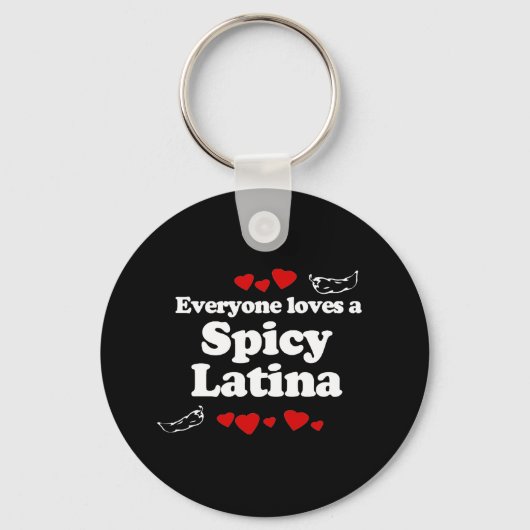Iedereen houdt van een Spicy Latina T-shirt Sleutelhanger (Voorkant)
