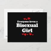 Iedereen houdt van een T-shirt met Bisexual Girl Briefkaart (Voorkant / Achterkant)