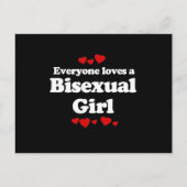 Iedereen houdt van een T-shirt met Bisexual Girl Briefkaart (Voorkant)