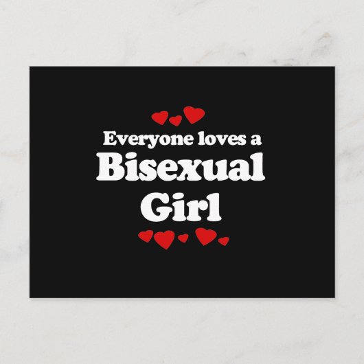 Iedereen houdt van een T-shirt met Bisexual Girl Briefkaart (Voorkant)