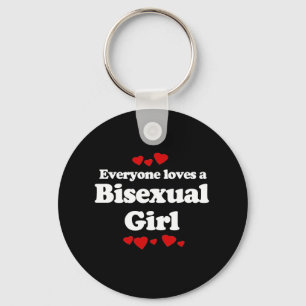 Iedereen houdt van een T-shirt met Bisexual Girl Sleutelhanger