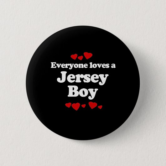 Iedereen houdt van een T-shirt van Jersey Boy Ronde Button 5,7 Cm (Voorkant)