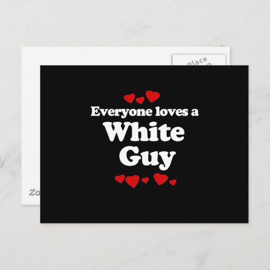 Iedereen houdt van een T-shirt van White Guy Briefkaart (Voorkant / Achterkant)