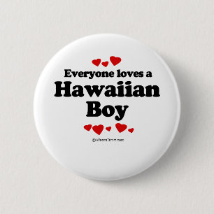 Iedereen houdt van een T-shirt voor een Hawaiiaans Ronde Button 5,7 Cm