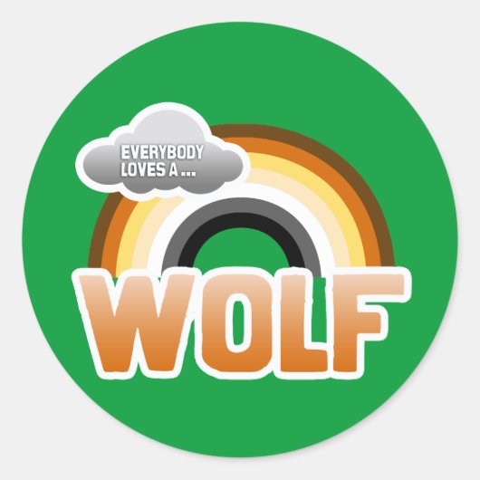 Iedereen houdt van een Wolf Ronde Sticker (Voorkant)