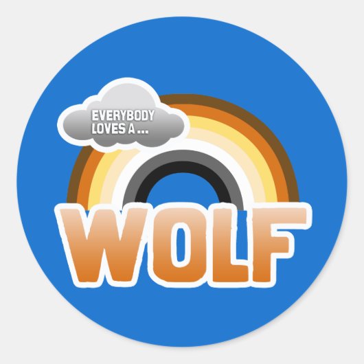 Iedereen houdt van een Wolf Ronde Sticker (Voorkant)