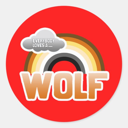 Iedereen houdt van een Wolf Ronde Sticker (Voorkant)