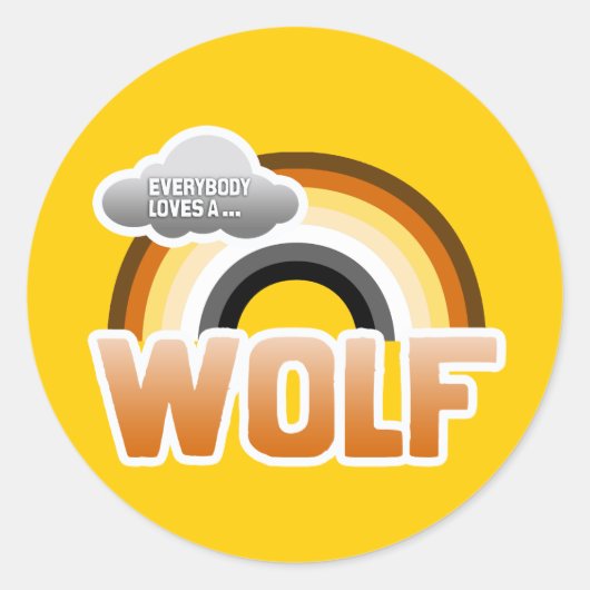Iedereen houdt van een Wolf Ronde Sticker (Voorkant)