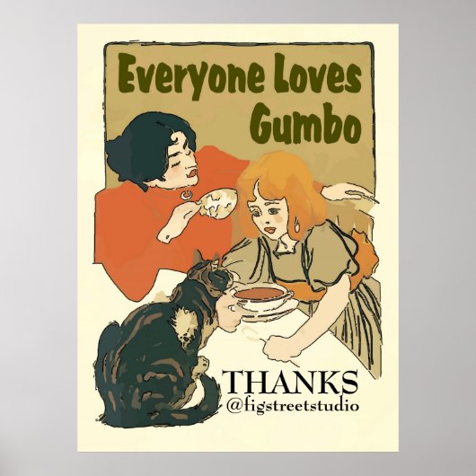 Iedereen houdt van Gumbo  Kat Sign Poster (Voorkant)