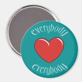 Iedereen houdt van iedereen blauwgroen magneet (Voorkant / Achterkant)