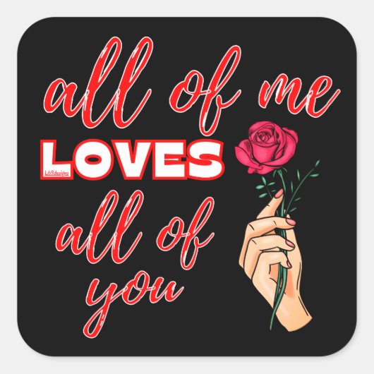 IEDEREEN HOUDT VAN IEDEREEN valentijn cadeauidee Vierkante Sticker (Voorkant)