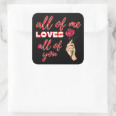 IEDEREEN HOUDT VAN IEDEREEN valentijn cadeauidee Vierkante Sticker (Tas)