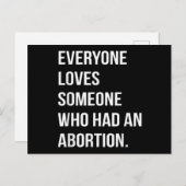 Iedereen houdt van iemand die een abortus had briefkaart (Voorkant / Achterkant)