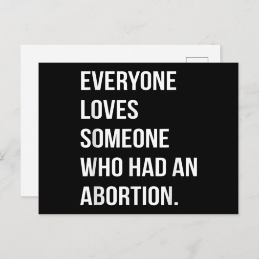 Iedereen houdt van iemand die een abortus had briefkaart (Voorkant / Achterkant)