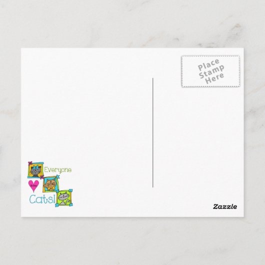 Iedereen houdt van katten briefkaart (Achterkant)