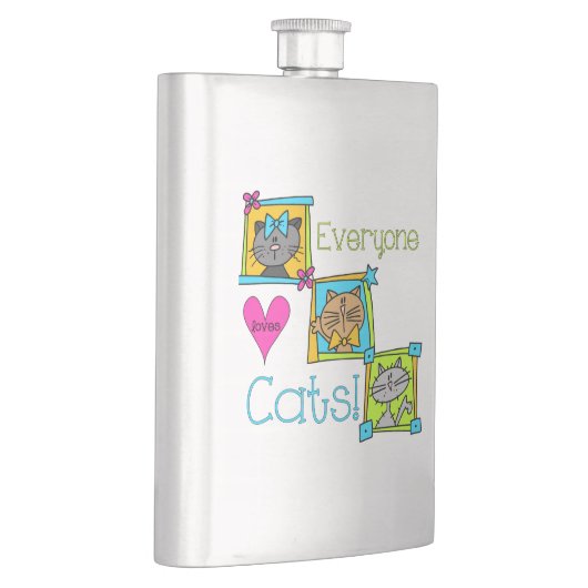 Iedereen houdt van katten heupfles (Rechts)