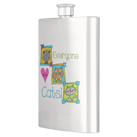 Iedereen houdt van katten heupfles (Links)
