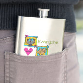 Iedereen houdt van katten heupfles (Voorbeeld)