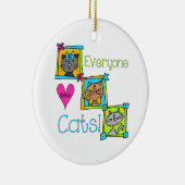 Iedereen houdt van katten keramisch ornament (Rechts)