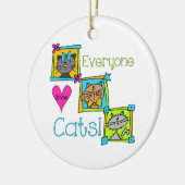 Iedereen houdt van katten keramisch ornament (Links)