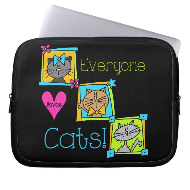 Iedereen houdt van katten laptop sleeve (Voorkant)