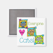 Iedereen houdt van katten magneet (Voorkant / Achterkant)