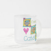 Iedereen houdt van katten matglas koffiemok (Voorkant rechts)