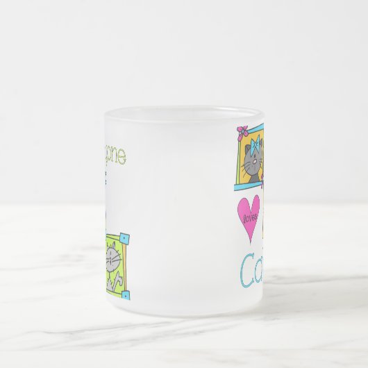 Iedereen houdt van katten matglas koffiemok (Center)