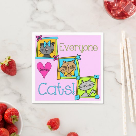 Iedereen houdt van katten servet (Insitu)