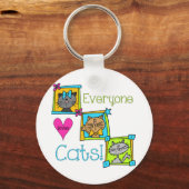 Iedereen houdt van katten sleutelhanger (Voorkant)