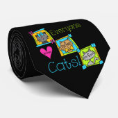 Iedereen houdt van katten stropdas (Opgerold)