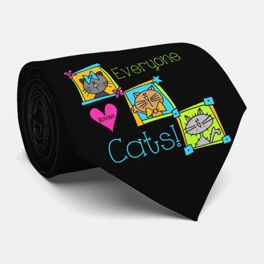 Iedereen houdt van katten stropdas (Opgerold)
