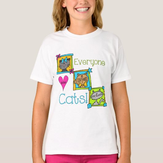 Iedereen houdt van katten t-shirt (Voorkant)
