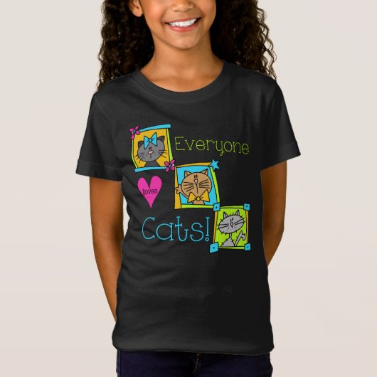 Iedereen houdt van katten t-shirt (Voorkant)