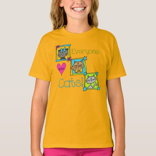 Iedereen houdt van katten t-shirt (Voorkant)
