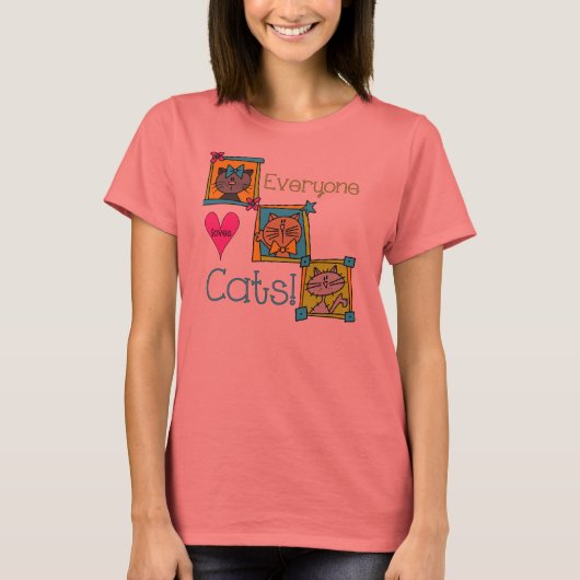 Iedereen houdt van katten t-shirt (Voorkant)