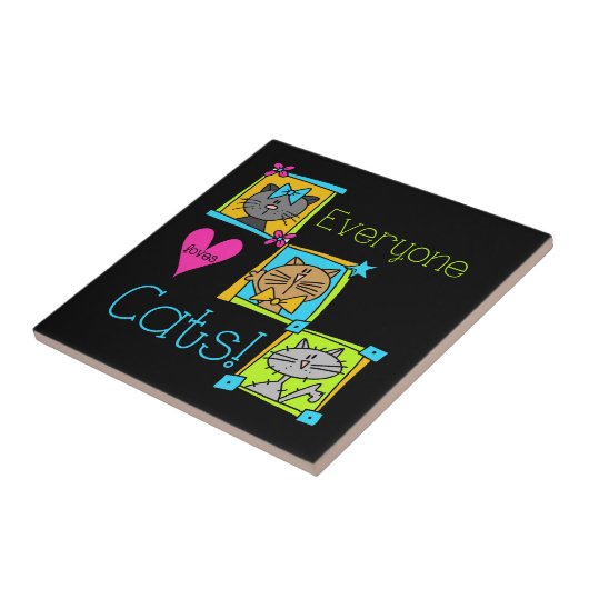 Iedereen houdt van katten tegeltje (Zijkant)