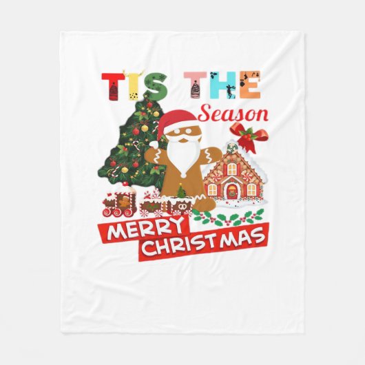 Iedereen houdt van Kerstmis Kerstmannen Com Fleece Deken (Voorkant)