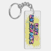 Iedereen houdt van kleurrijk design sleutelhanger (Voorkant Links)
