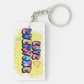 Iedereen houdt van kleurrijk design sleutelhanger (achterkant)
