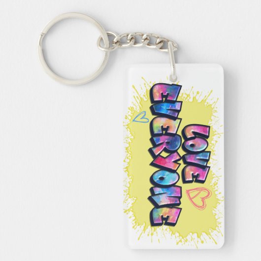 Iedereen houdt van kleurrijk design sleutelhanger (Voorkant)