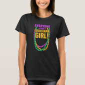 Iedereen houdt van Louisiana Girl Mardi Gras Beads T-shirt (Voorkant)
