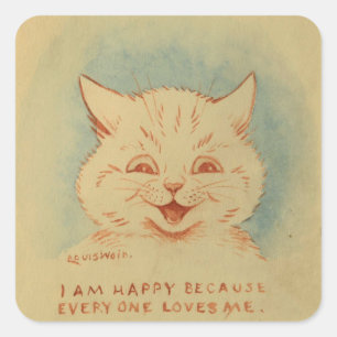Iedereen houdt van mij (Louis Wain) Vierkante Sticker