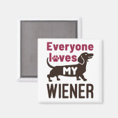 Iedereen houdt van mijn vrouw Dachshund Dog Eigena Magneet (Voorkant / Achterkant)