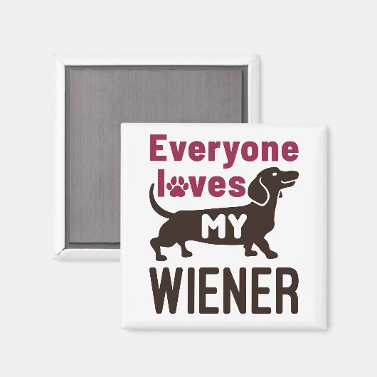 Iedereen houdt van mijn vrouw Dachshund Dog Eigena Magneet (Voorkant / Achterkant)